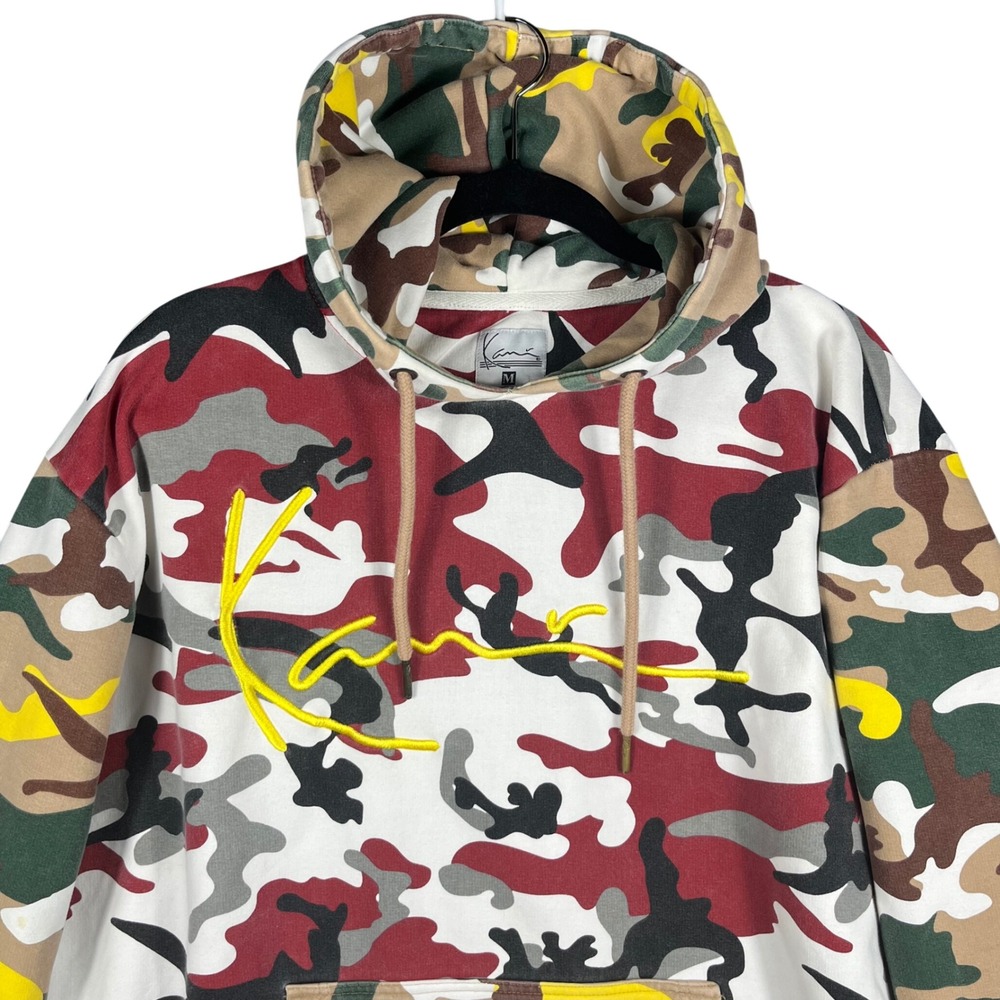 Karl Kani Hoodie Mens Medium Multi Camo‎ Embroidered Logo Streetwear Pullover
